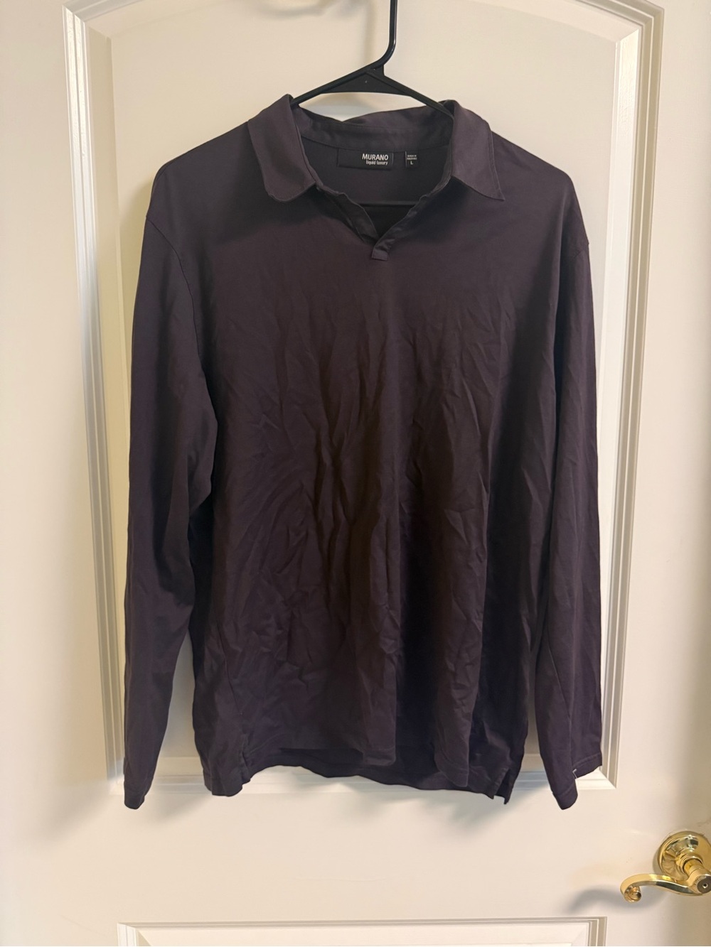 Murano Men's Long Sleeve Polo in Deep Plum